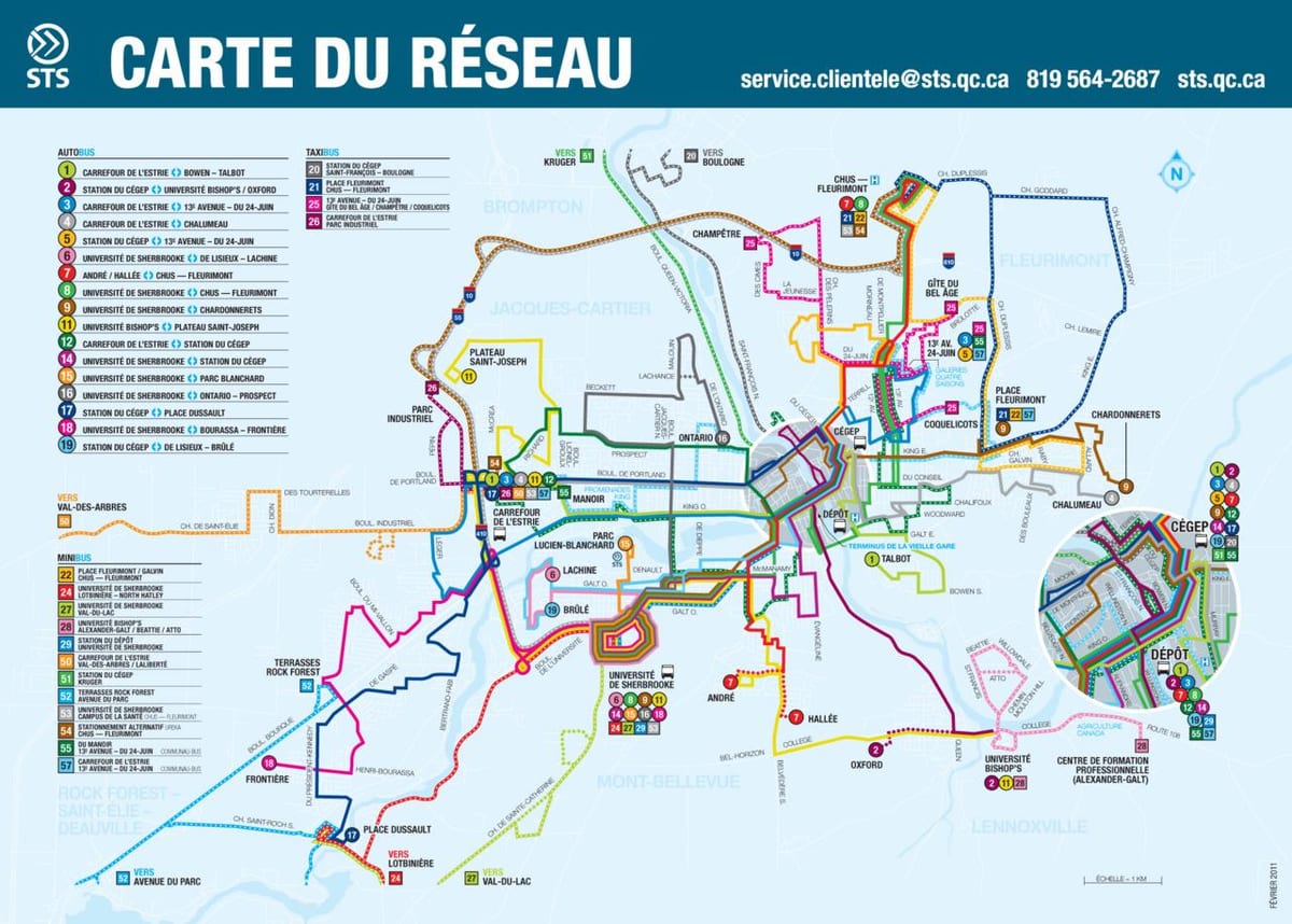 Quebec City autobusové trasy mapě