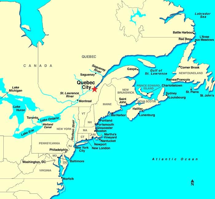Quebec City map of canada
