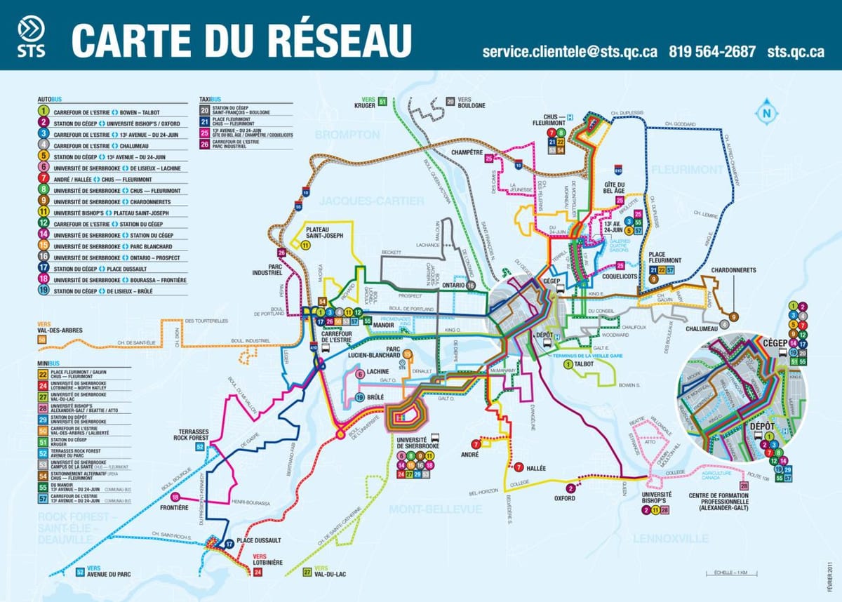 Quebec City map veřejná doprava