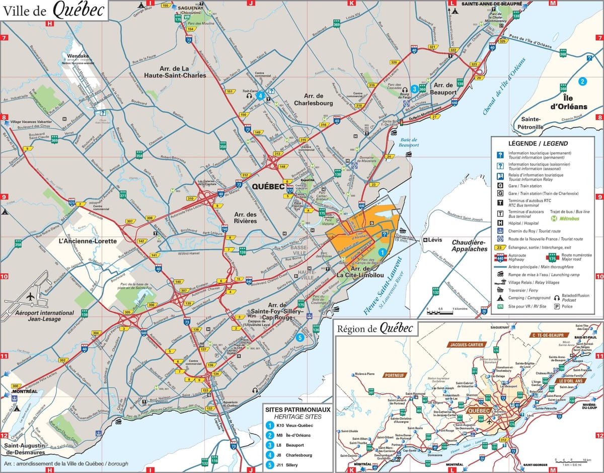 mapa Quebec City oblasti