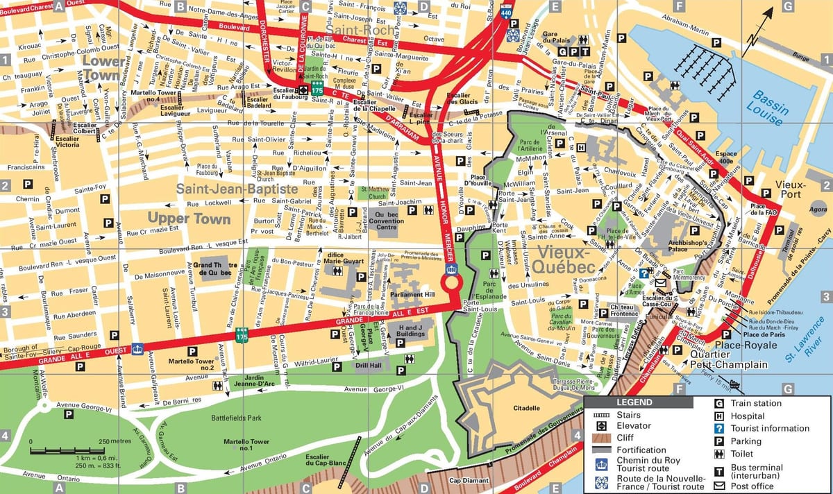 Quebec City v kanada mapa