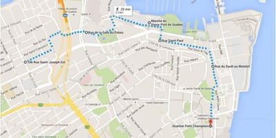 Mapa dolní Město Quebec city