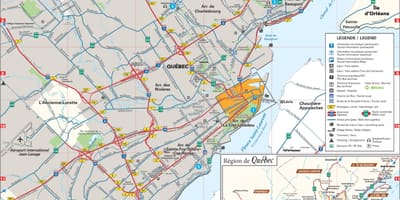 Mapa Quebec City oblasti