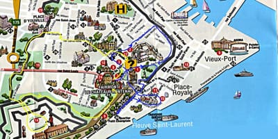 Mapa old Quebec s atrakcemi